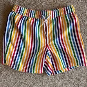 Trinity Collective Rainbow Pride striped Swimsuit Shorts Trunks Medium